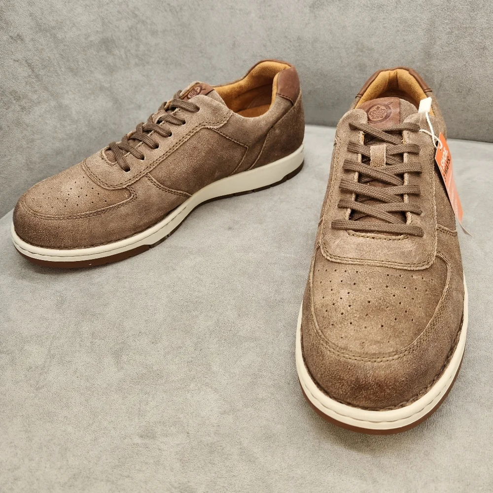 Born Sneakers Men's 10 Taupe Distressed Suede Captain Low Top Casual New $130